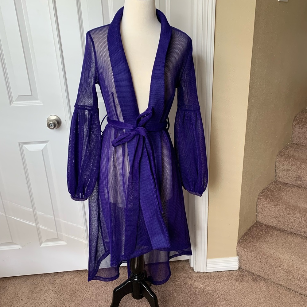Royal blue mesh hi-lo jacket size small